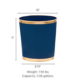 Mattie Oval Wastebasket - Indigo Blue