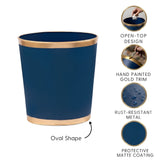 Mattie Oval Wastebasket - Indigo Blue