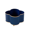 Mattie Quatrefoil Cachepot Planter - Indigo Blue