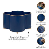 Mattie Quatrefoil Cachepot Planter - Indigo Blue