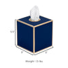 Mattie Square Tissue Box Cover - Indigo Blue
