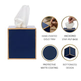 Mattie Square Tissue Box Cover - Indigo Blue