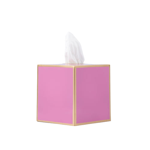 Mattie Square Tissue Box Cover Light Pink