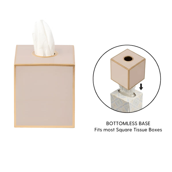 Mattie Square Tissue Box Cover - Natural