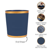 Mattie Oval Wastebasket Navy