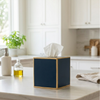 Mattie Square Tissue Box Cover - Navy
