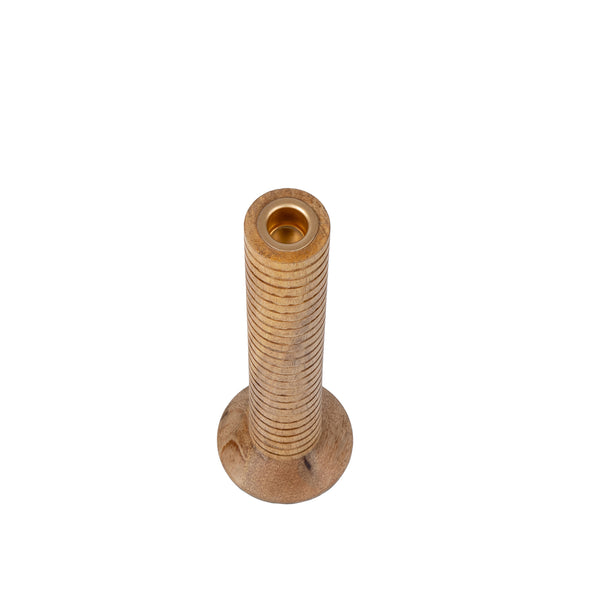 Mattie Medium Ribbed Taper Candle Holder 11" - Natural Finish