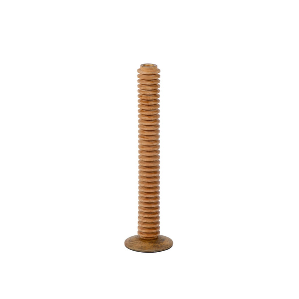 Mattie Tall Spiral Taper Candle Holder - 13" - Natural Finish