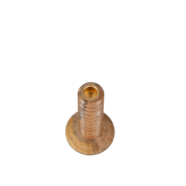 Mattie Short Spiral Taper Candle Holder - 9" - Natural Finish