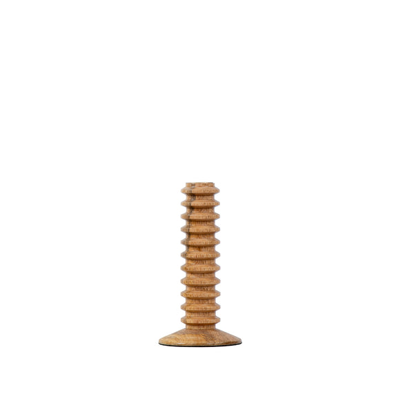 Mattie Short Spiral Taper Candle Holder - 9" - Natural Finish