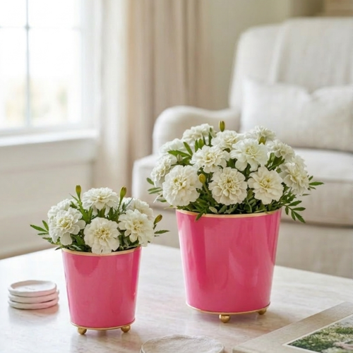 Mattie Round Cachepot Planter Pink