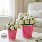 Mattie Round Cachepot Planter Pink