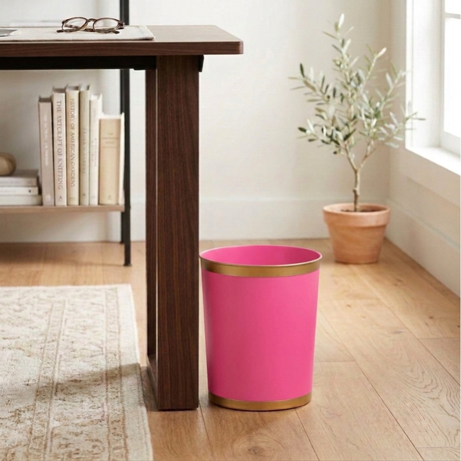 Mattie Oval Wastebasket Pink