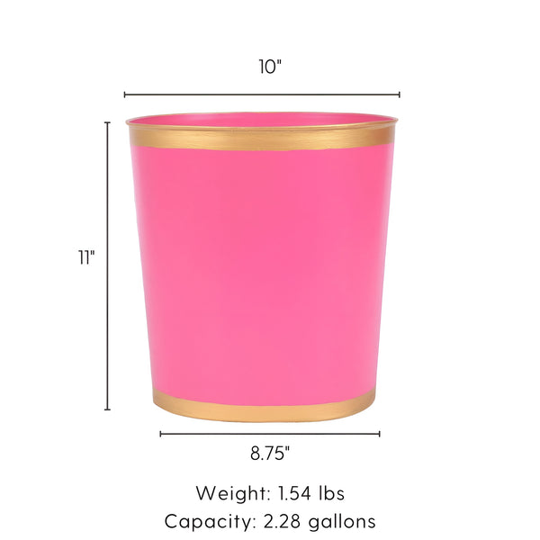 Mattie Oval Wastebasket Pink