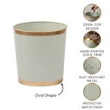 Mattie Oval Wastebasket - Sage Green