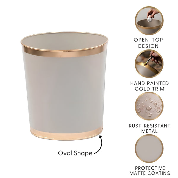 Mattie Oval Wastebasket Taupe