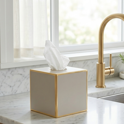 Mattie Tissue Box Cover Taupe