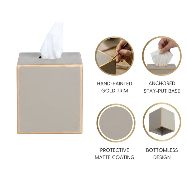 Mattie Tissue Box Cover Taupe