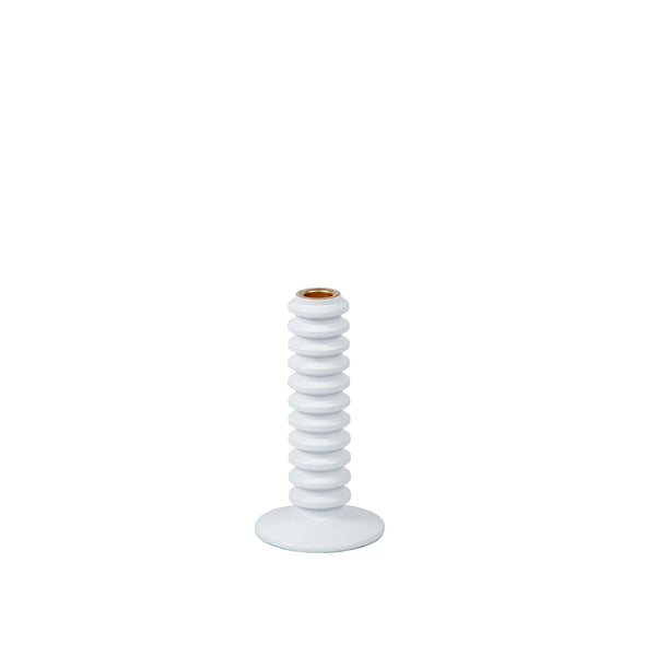 Mattie Short Spiral Taper Candle Holder - 9" - White