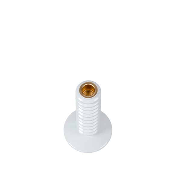Mattie Short Spiral Taper Candle Holder - 9" - White