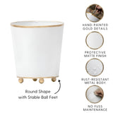 Mattie Round Cachepot Planter White