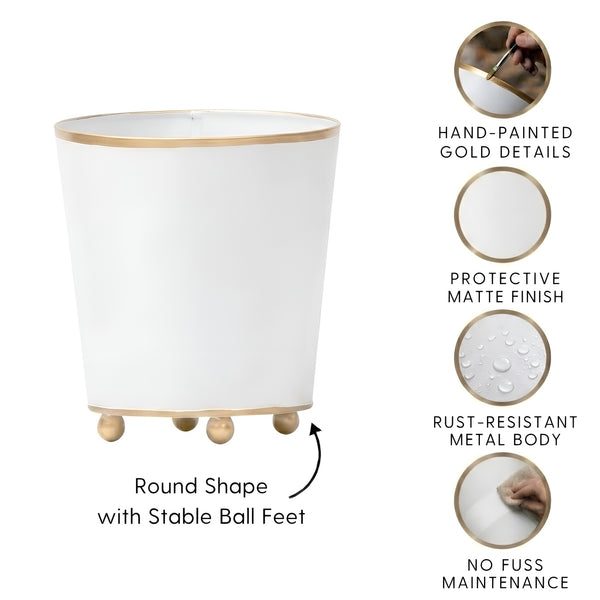 Mattie Round Cachepot Planter White