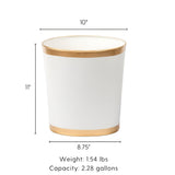 Mattie Oval Wastebasket White