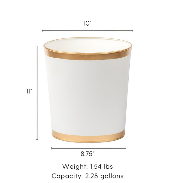 Mattie Oval Wastebasket White