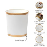 Mattie Oval Wastebasket White