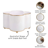 Mattie Quatrefoil Cachepot Planter White