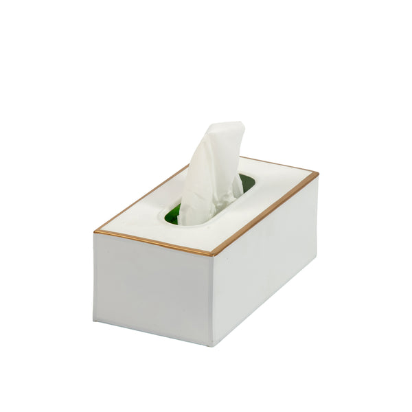 Mattie Rectangular Tissue Box Cover - White