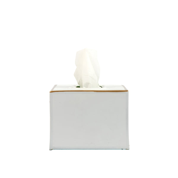 Mattie Rectangular Tissue Box Cover - White