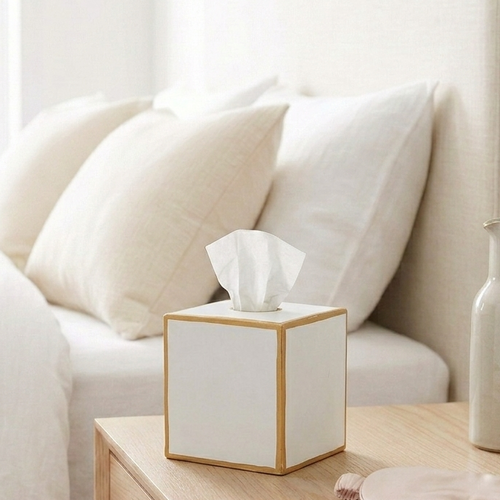 Mattie Tissue Box Cover White