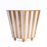Brushed Stripe Hand Painted Square Cachepot Planter