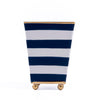 Horizontal Stripe Hand Painted Square Cachepot Planter