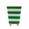 Horizontal Stripe Hand Painted Square Cachepot Planter