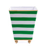 Horizontal Stripe Hand Painted Square Cachepot Planter