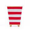 Horizontal Stripe Hand Painted Square Cachepot Planter