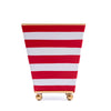 Horizontal Stripe Hand Painted Square Cachepot Planter