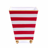 Horizontal Stripe Hand Painted Square Cachepot Planter