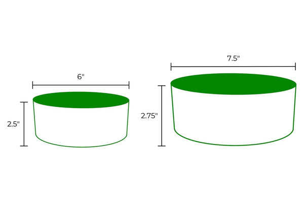 Block Stripe Enameled Pet Bowl - White & Green