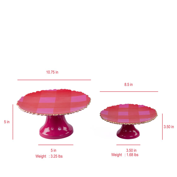 Royal Tartan Enameled Pedestal Stand