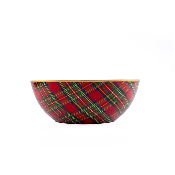 Royal Tartan Enameled Bowl - Large