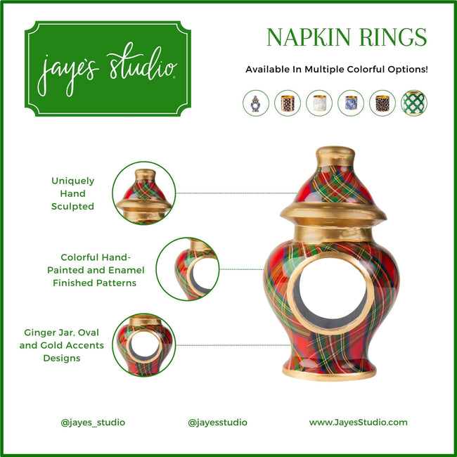 Royal Tartan Ginger Jar Napkin Ring (12pk)