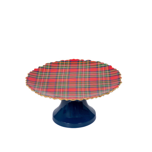 Royal Tartan Enameled Pedestal Stand