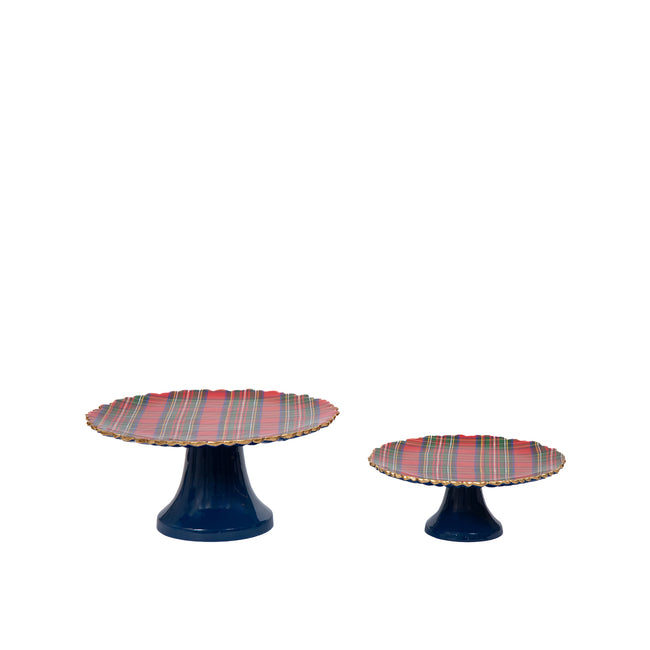 Royal Tartan Enameled Pedestal Stand