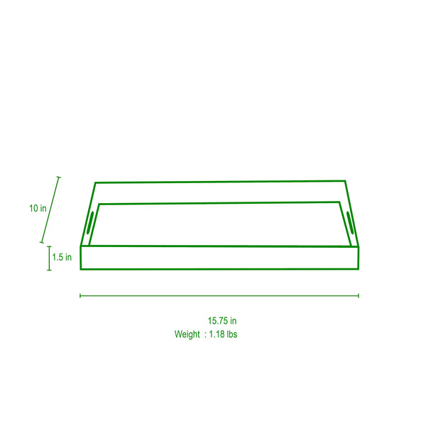 Marigold Lattice Enameled Rectangular Tray 10x15