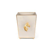 Regency Horse Head Square Wastebasket 9 - Taupe