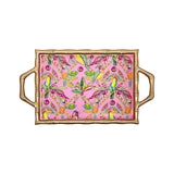 Bamboo Birds Enameled Chang Mai Tray 10x14