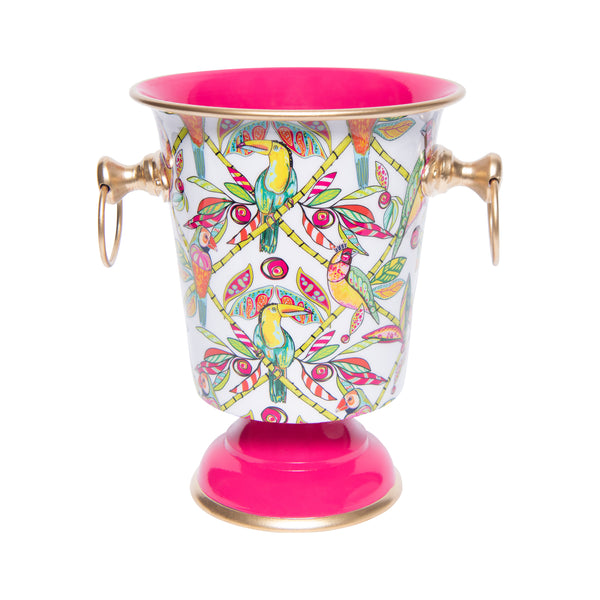 Bamboo Birds Enameled Wine Chiller